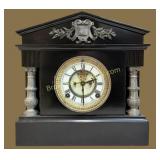 Ansonia Black Iron Mantel Clock
