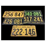 Vintage North Carolina License Tags