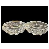 Two Baccarat Crystal Ashtrays
