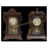 Two American Gingerbread Kitchen Clocks