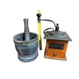 Vintage Coffee Mill & Mortar Pestle