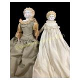 Two Antique German China Head Dolls