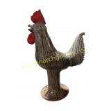 Spit Glazed Pottery Rooster