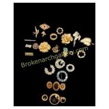 Vintage Costume Jewelry Brooches, Pins