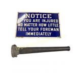 Porcelain Sign & Brass Fire Hose Nozzle
