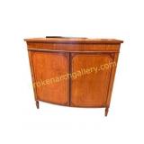 Inlaid Satinwood Bow Front Cupboard