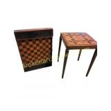 Marquetry Side Table & Asian Game board