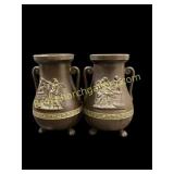 Pair Grecian Style Pottery Urns
