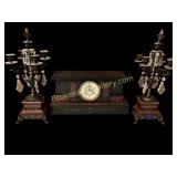 Victorian Clock Garniture Set