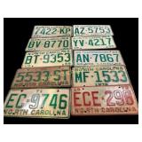 Ten North Carolina License Tags