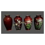 Four Japanese Cloisonne Vases