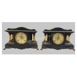Pair Seth Thomas Adamantine Mantel Clocks