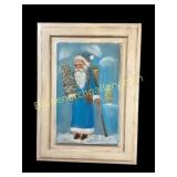 Hand Painted Folk Art Santa