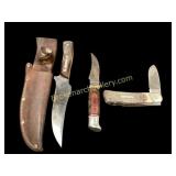 Two Hunting Knives, Pocket Knife