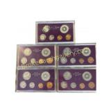 Five Royal Australian Mint Proof Coin Sets