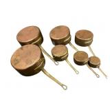 Graduated Set of Copper Pans