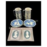 Six Porcelain Jasperware Articles