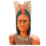 Vintage 50' Tall Carved Wooden Cigar Store Indian