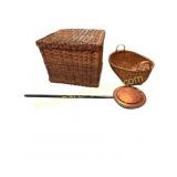 Rattan Ottoman, Bed Warmer, Split Oak Basket