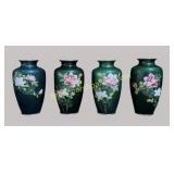 4 Japanese Cloisonne Vases