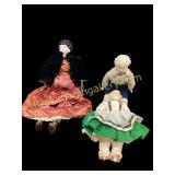 Three China Head Dolls