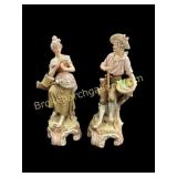Pair Royal Dux Porcelain Figures