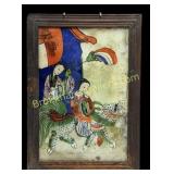 Antique Chinese Reverse Painted Table Screen
