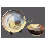Art Pottery Bowl and Charger by Shigeko