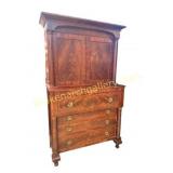 Antique 19thC Empire Mahogany Butlers Secretary