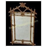 Vintage Carved Faux Bois Mirror