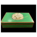 Cloisonne Enamel Table Box, Jade Inset