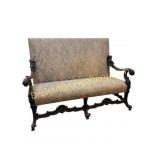 Antique Baroque Style Figural Cherub Settee