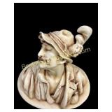 Porcelain Bust Man with Hat