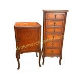 Louis XV Style Inlaid Cabinet & Lingerie Chest