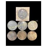 Seven Peace Silver Dollar Coins