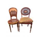 Two Antique Louis XVI Painted & Cane Chairs