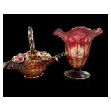 Art Glass Vase, Basket
