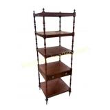 Antique  Mahogany 5-Tier Dumbwaiter w Drawer