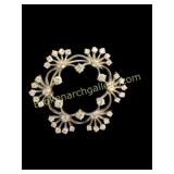 Vintage 14 k WG Brooch