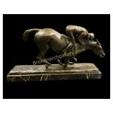 Cast Bronze Sculpture Racing Horse