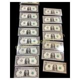 U S Mint One Dollar Notes, Green star