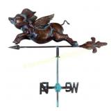 Copper Flying Pig Weathervane