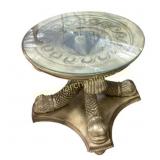 Glass-Top Table with Decorative Fish Base