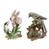 Homco Bone China Bird and Flower Figurines