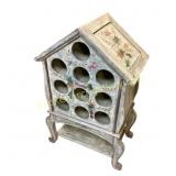 Hand-Painted Wooden Wine Rack