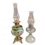 Oil Lamps with Floral Designs