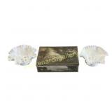 National Biscuit Co. Tin and Milk Glass Candle hol