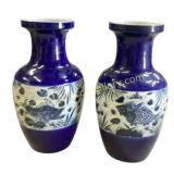 Blue and White Ceramic Vases