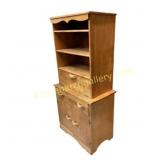 Wooden Hutch with Shelves and Cabinets