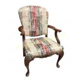 Wooden Armchair with Upholstered Seat